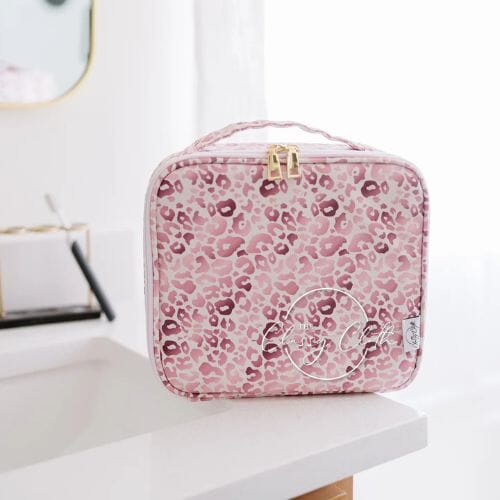 Mega Makeup Case - Rose Gold Leopard Rts makeup case The Classy Cloth 