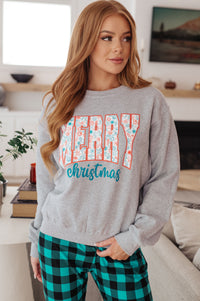 Merry Christmas Sweatshirt in Grey Womens Ave Shops 