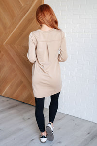 Milan Travel Shift Dress in Khaki Dresses Ave Shops 