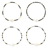 Miyuki Delica W/Shell Cross Accent Bracelets Splendid Iris 