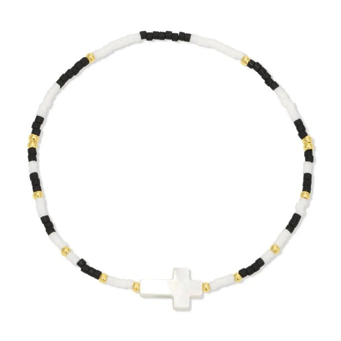 Miyuki Delica W/Shell Cross Accent Bracelets Splendid Iris 