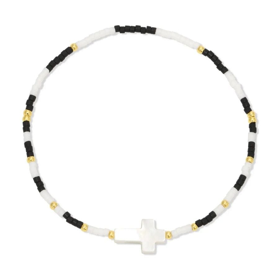 Miyuki Delica W/Shell Cross Accent Bracelets Splendid Iris 