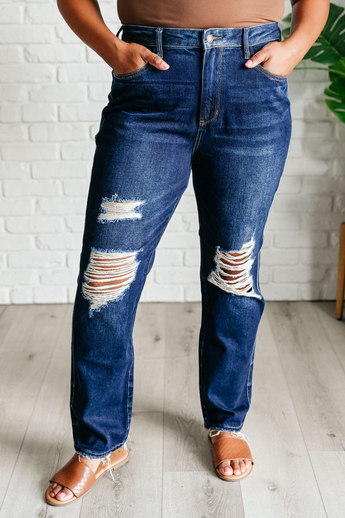 Montana High Rise Rigid Magic Distressed Straight Jeans Denim Ave Shops 