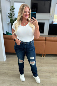 Montana High Rise Rigid Magic Distressed Straight Jeans Denim Ave Shops 