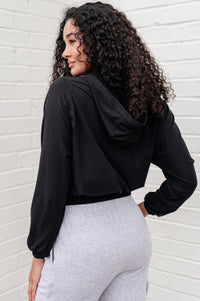 Morning Run Half Zip Hoodie in Black Athleisure Ave Shops 