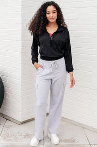 Morning Run Half Zip Hoodie in Black Athleisure Ave Shops 