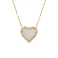 My Heart Is Yours, Shell Pave Heart Necklace Necklace Splendid Iris 
