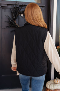 Neither Here Nor There Puffer Vest in Black Womens Ave Shops 