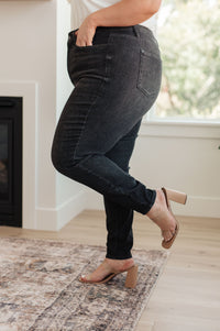 Octavia High Rise Control Top Skinny Jeans in Washed Black Womens Ave Shops 