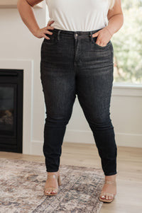 Octavia High Rise Control Top Skinny Jeans in Washed Black Womens Ave Shops 