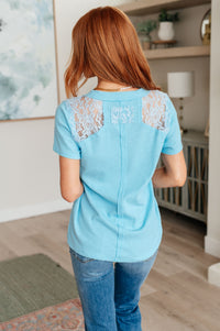 Only Happy When it Rains Lace Detail Top Tops Ave Shops 