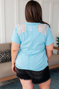 Only Happy When it Rains Lace Detail Top Tops Ave Shops 