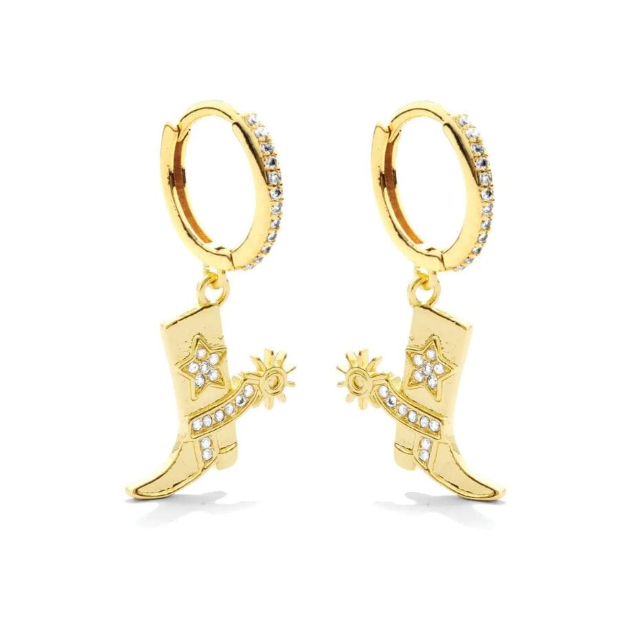 Pave Huggies - Glitzy Cowgirl Boot Earrings Splendid Iris 