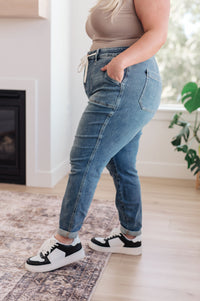 Payton Pull On Denim Joggers in Medium Wash Womens Ave Shops 
