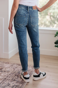 Payton Pull On Denim Joggers in Medium Wash Womens Ave Shops 