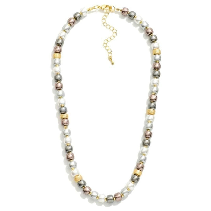 Pearl & Metal Tone Bead Beaded Necklace Necklace Judson & Co 