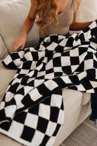 Penny Blanket Single Cuddle Size in Black Check Womens Ave Shops 