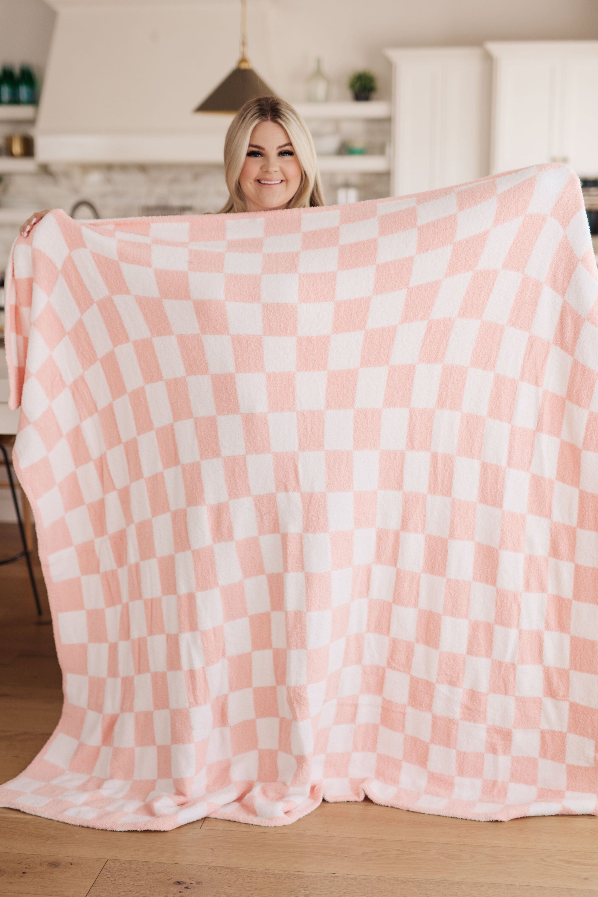 Penny Blanket Single Cuddle Size in Pink Check Womens Ave Shops 