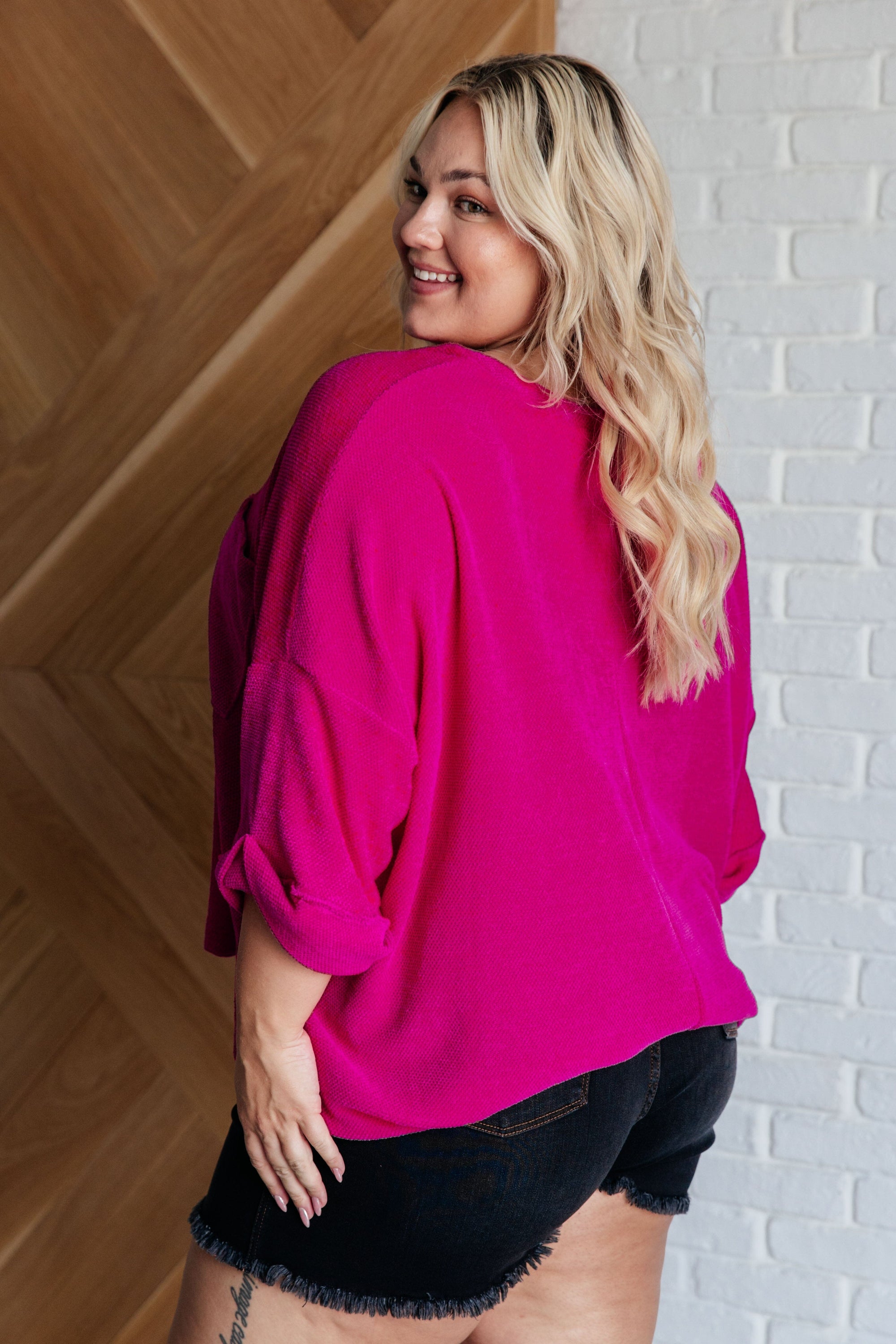 Pink Thoughts Chenille Blouse Blouses Ave Shops 