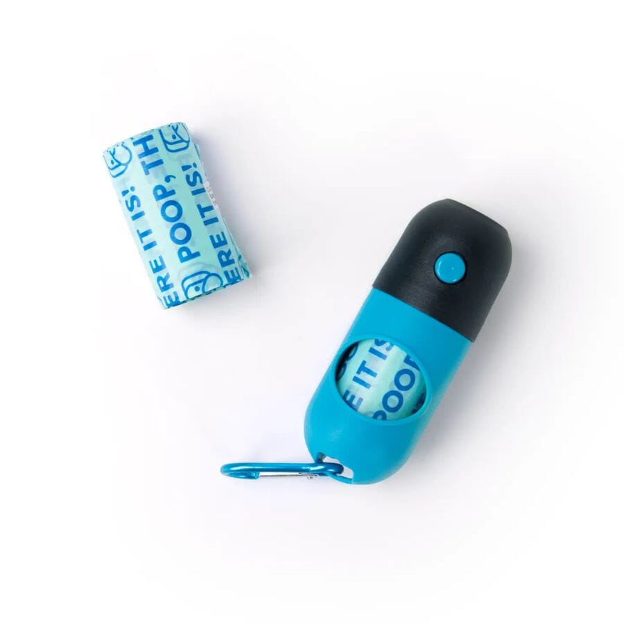 Poop, There It Is! 2-in-1 Flashlight & Doggie Bag Dispenser Accessories DM Merchandising Blue 