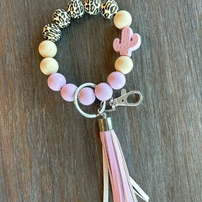 Purple Cactus Western Keychain keychain Jillian Ink 