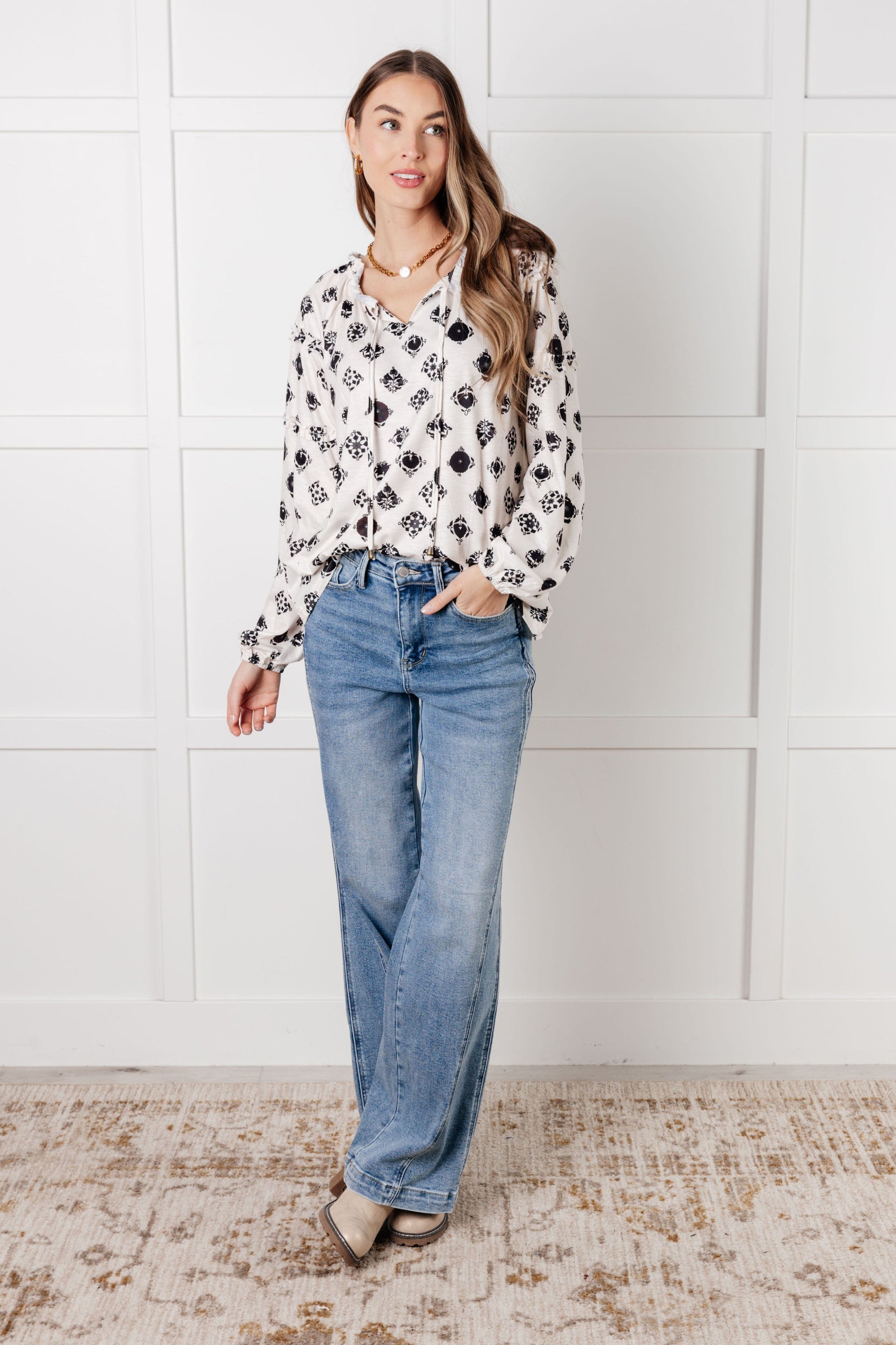 Quick Follow Up Floral Tile Blouse Blouses Ave Shops 