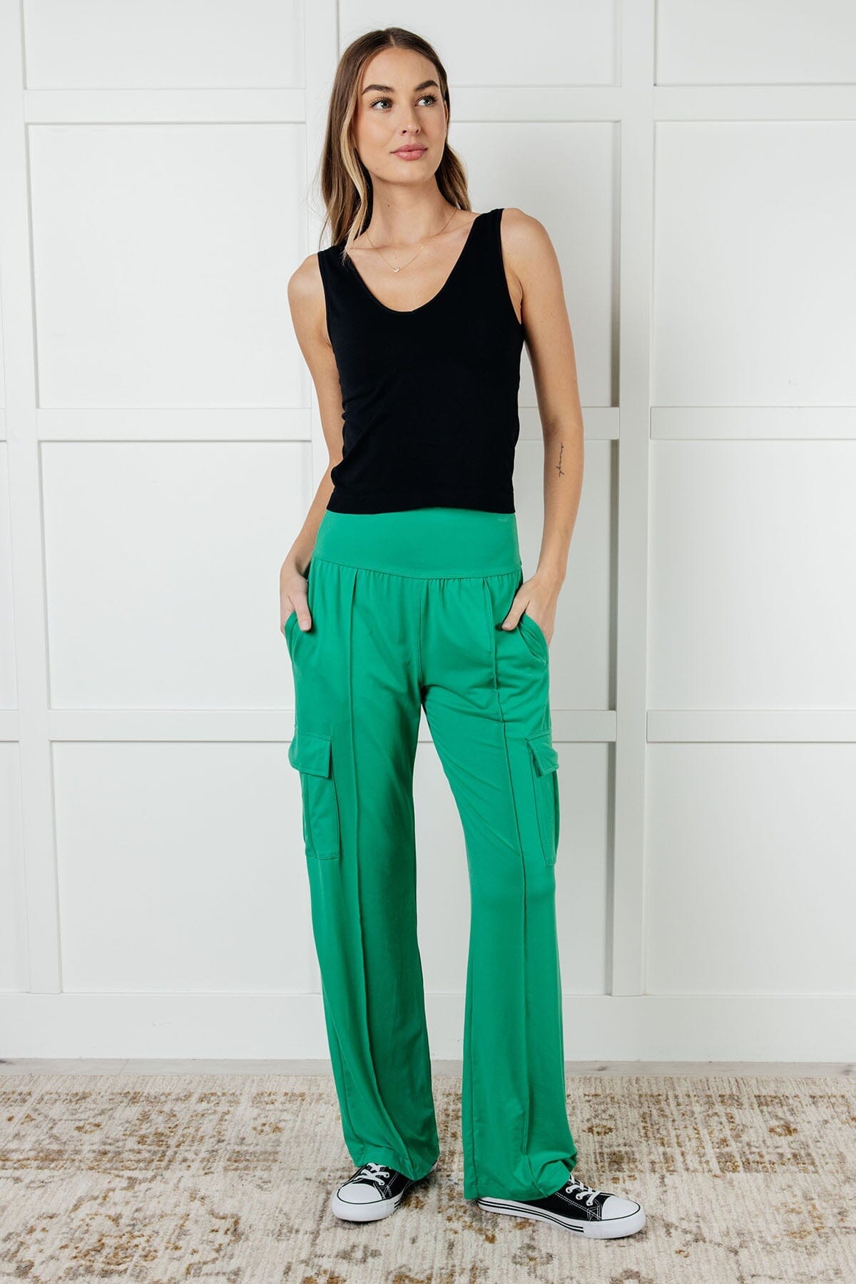 Race to Relax Cargo Pants in Emerald Green Bottoms Ave Shops 