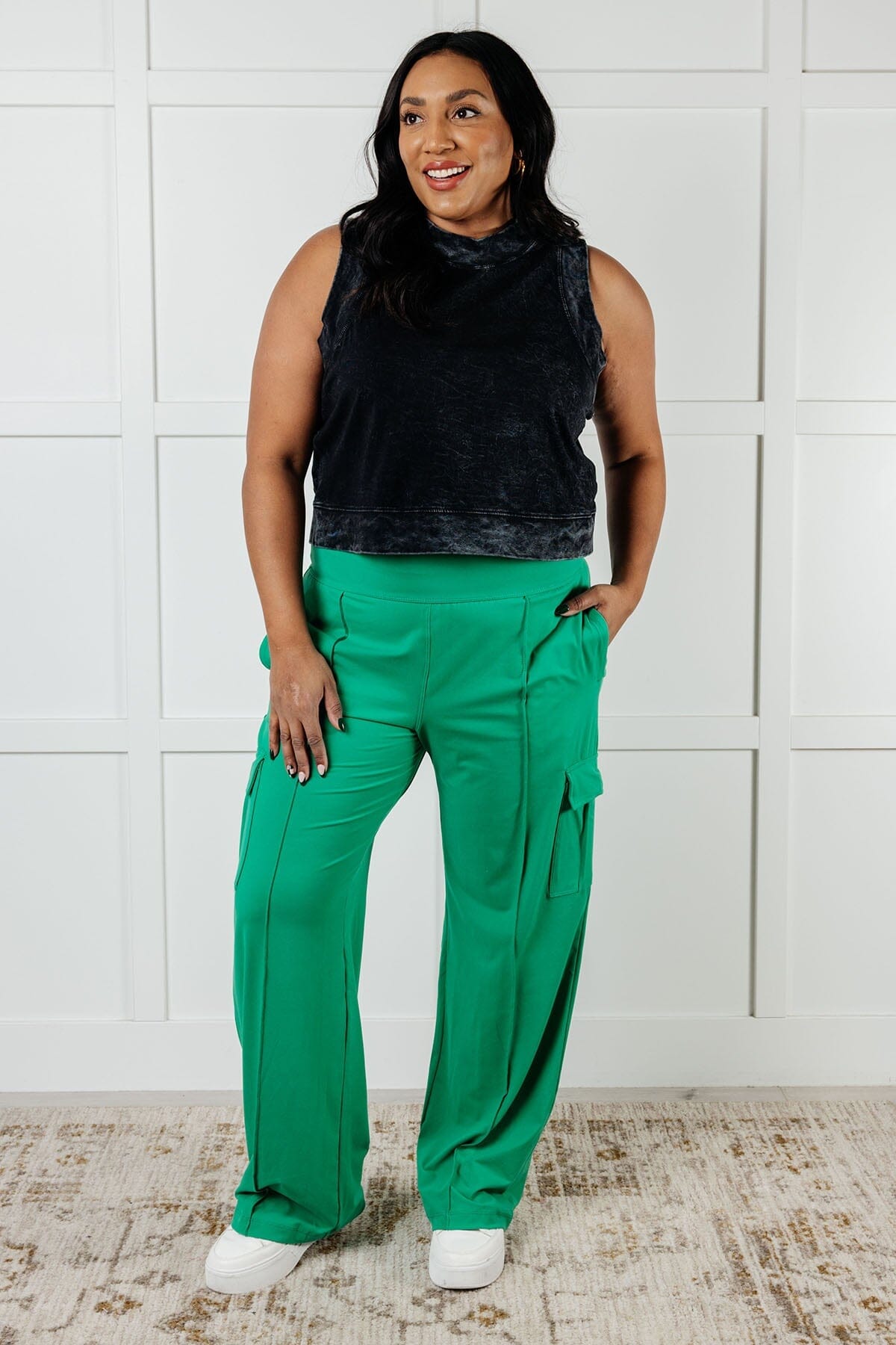 Race to Relax Cargo Pants in Emerald Green Bottoms Ave Shops 
