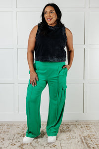 Race to Relax Cargo Pants in Emerald Green Bottoms Ave Shops 