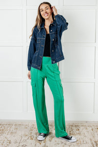 Race to Relax Cargo Pants in Emerald Green Bottoms Ave Shops 