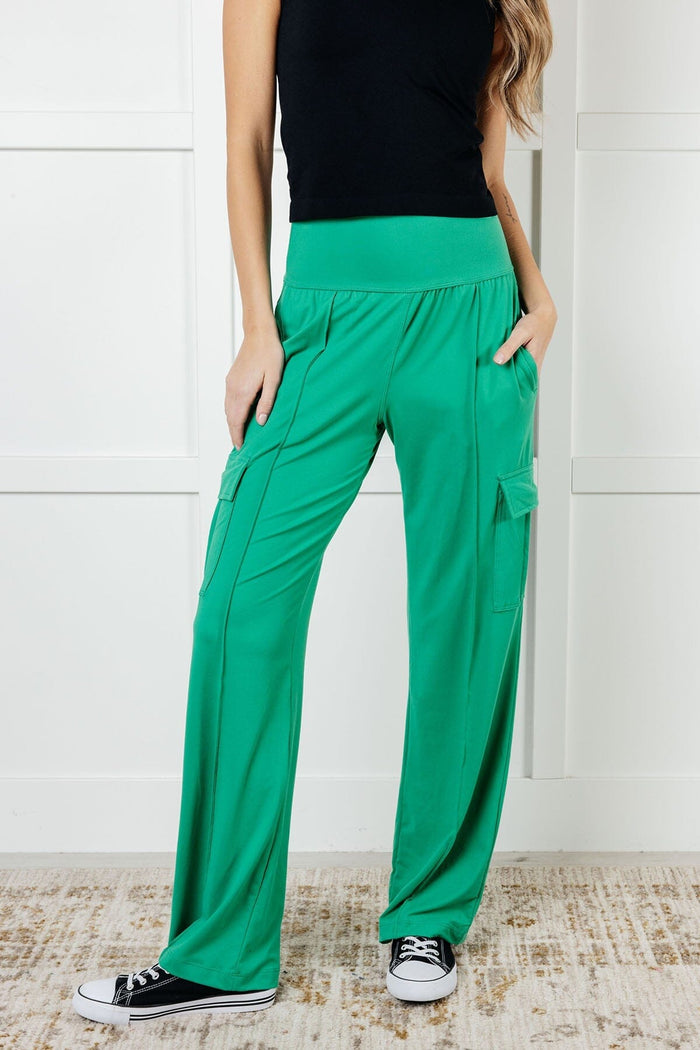 Race to Relax Cargo Pants in Emerald Green Bottoms Ave Shops 