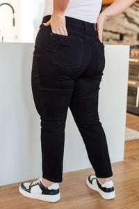 Reese Rhinestone Slim Fit Jeans in Black Womens Ave Shops 