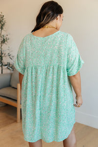 Rodeo Lights Dolman Sleeve Dress in Mint Floral Dresses Ave Shops 