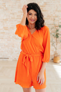 Roll With me Romper in Tangerine Jumpsuits & Rompers Ave Shops 