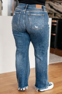 Rose High Rise 90's Straight Jeans in Dark Wash Womens Ave Shops 