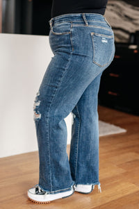 Rose High Rise 90's Straight Jeans in Dark Wash Womens Ave Shops 