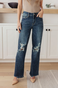 Rose High Rise 90's Straight Jeans in Dark Wash Womens Ave Shops 