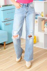 Rose High Rise 90's Straight Jeans in Light Wash Womens Ave Shops 