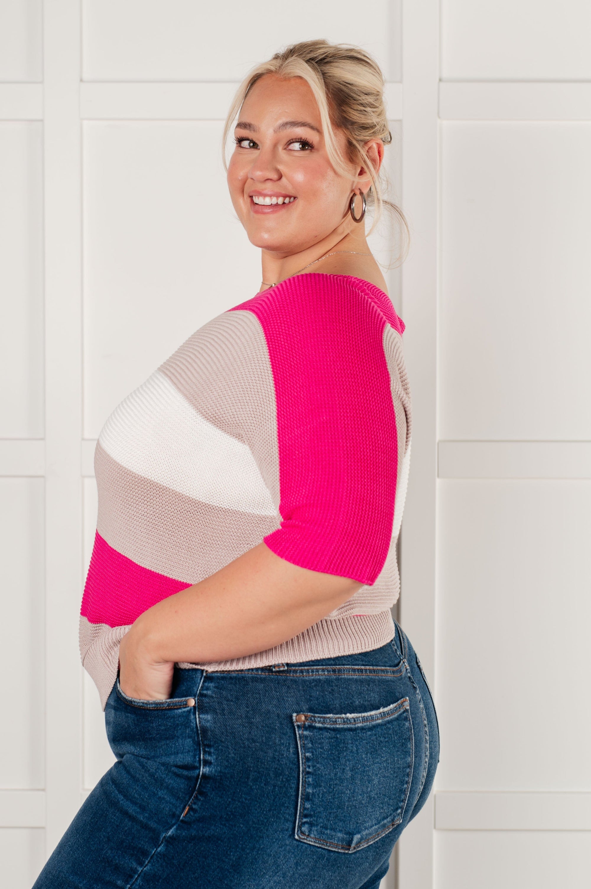 Rows Of Rose Short Sleeve Knit Top Tops Ave Shops 