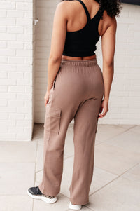 Run, Don't Walk Cargo Sweatpants in Smokey Brown Athleisure Ave Shops 