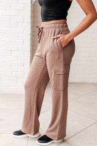 Run, Don't Walk Cargo Sweatpants in Smokey Brown Athleisure Ave Shops 