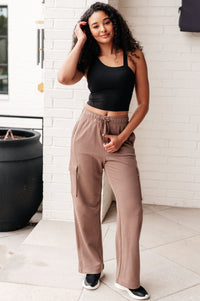 Run, Don't Walk Cargo Sweatpants in Smokey Brown Athleisure Ave Shops 