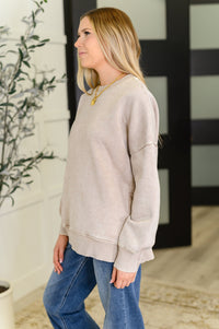 Safe and Secure Mineral Wash Pullover in Ash Mocha Womens Ave Shops 