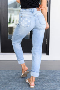 Sam Mid Rise Star Pocket Boyfriend Jeans Womens Ave Shops 