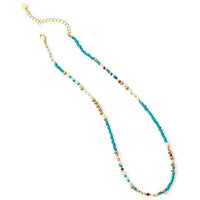 Seed Bead, Pearl and Bead Necklaces Necklace Splendid Iris Teal 