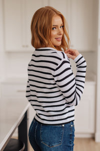 Self Improvement V-Neck Striped Sweater Womens Ave Shops 