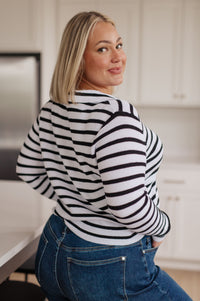 Self Improvement V-Neck Striped Sweater Womens Ave Shops 