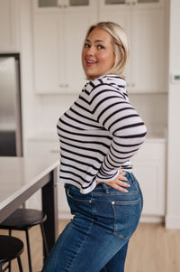 Self Improvement V-Neck Striped Sweater Womens Ave Shops 