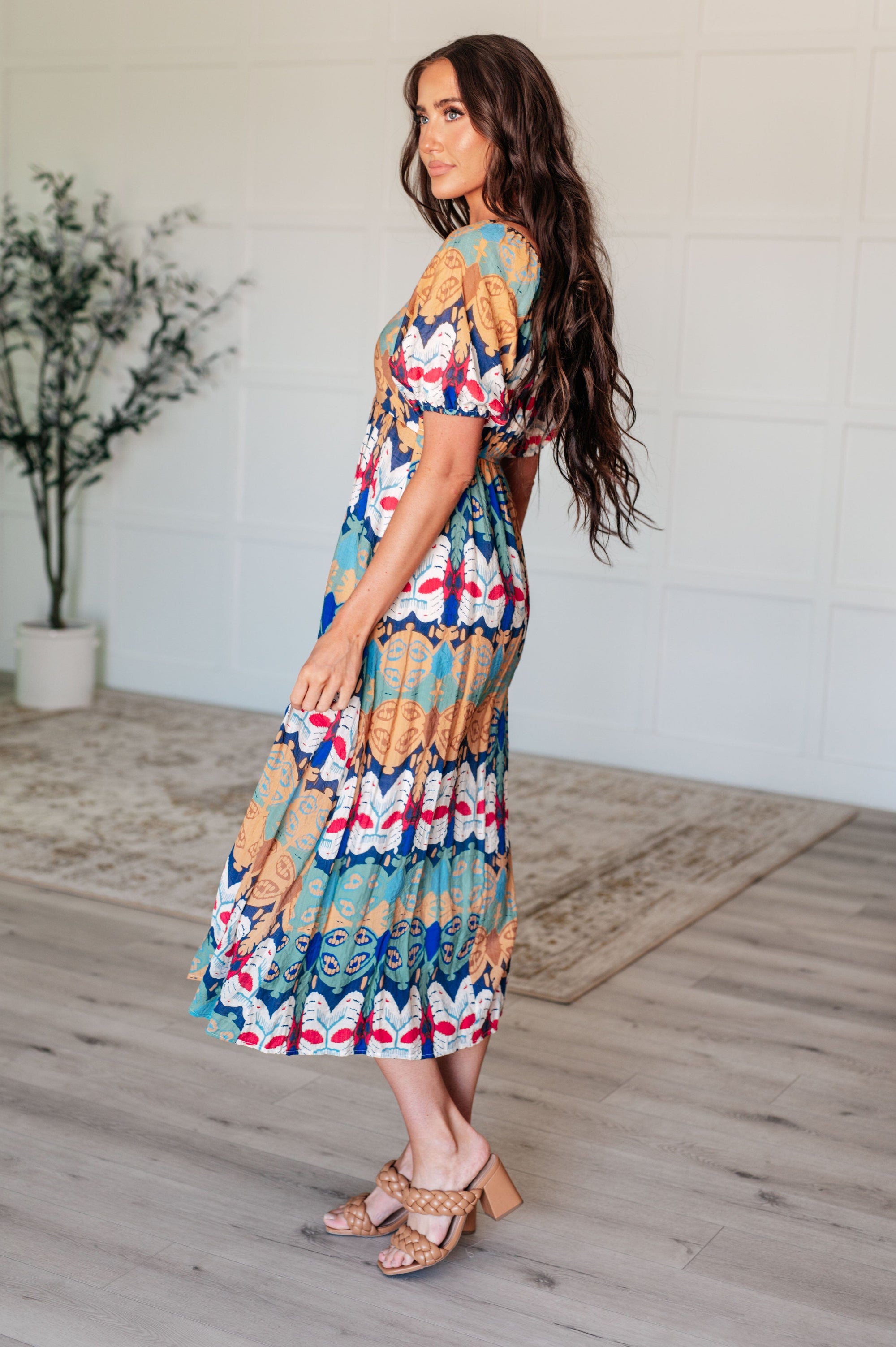 Shaping Reality V-Neck Balloon Sleeve Dress Dresses Ave Shops 