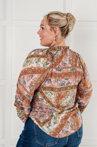 Show and Tell Mixed Print Peasant Blouse Blouses Ave Shops 